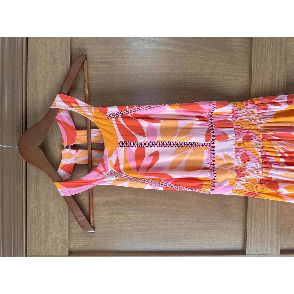 Anthropologie Abel The Label Rumi Open Back Maxi Dress Tropical Floral Sz Large - Picture 2 of 15